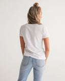 Black and Red Circle Logo V-Neck Tee