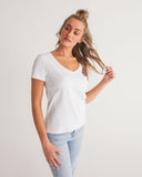 Black and Red Circle Logo V-Neck Tee